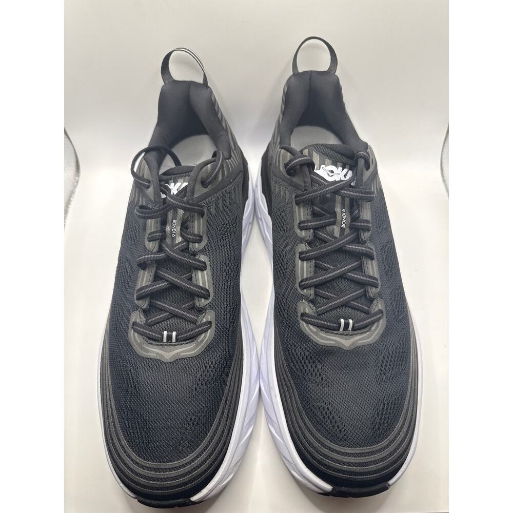 HOKA ONE ONE Bondi 6 Black Running Shoes Men’s Size 12 Athletic Sneakers - Picture 2 of 8